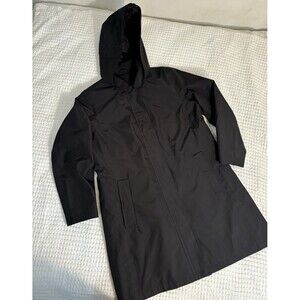 Lands' End Black Trench Coat medium petite, no belt